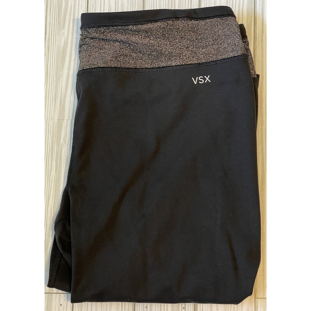 Made Sexy By Victoria's Secret Large Black With Gold Glitter Waist Crop Pants